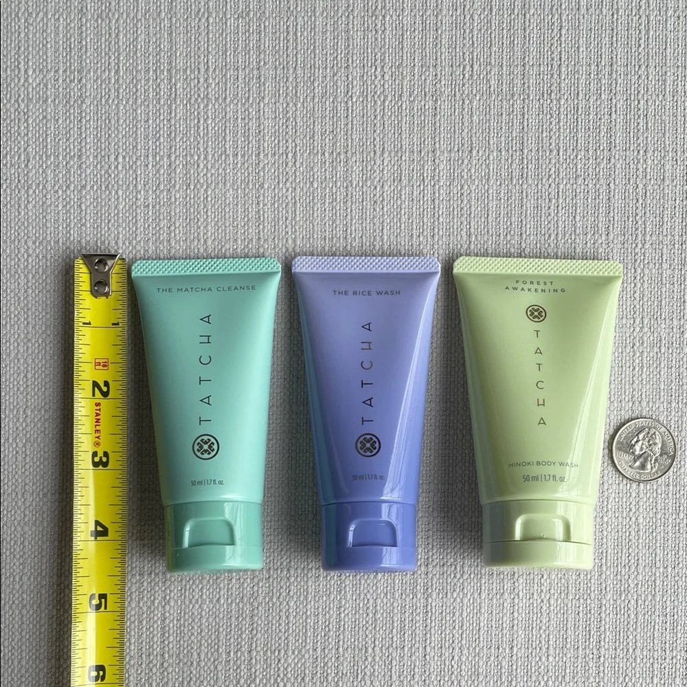 Tatcha hinoki Body Wash, matcha cleanse, rice wash set